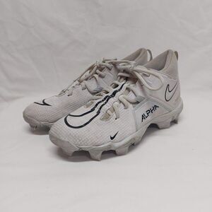 Nike Size 6Y Alpha Menace 3 Shark Football Cleats CV0581-100 White/Black